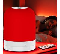 EPOE Terapia de luz roja para dormir, luz nocturna roja con longitud de onda de 670 nm que ayuda a apoyar la relajación profunda, control remoto táctil, luz roja para lámpara de sueño respaldada por