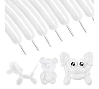 Epokus Mágicos Globos Largos, 100 Piezas Blancos Moldeables con Bomba, DIY para Boda y Cumpleaños