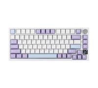 EPOMAKER Ajazz AK820 Pro 75% Teclado Mecánico Inalámbrico con Pantalla TFT | Formato ANSI, 2.4G/BT/USB-C, Iluminación RGB, Gasket, Foam Insonorizante, para Mac/Win/PC (White Purple, Flying Fish Switch)