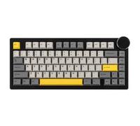 EPOMAKER Ajazz AK820 V2 75% Teclado Mecánico para Juegos de 3 Modos, Gris | Perilla Personalizable Grande, 2.4Ghz/BT, 81 Teclas PBT, Hot-Swap, Gasket de 5 Capas, Sonido Thocky, Coconut Cream Switch