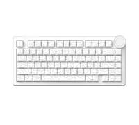 EPOMAKER Ajazz AK820 V2 75% Teclado Mecánico para Juegos de 3 Modos, Perilla Personalizable Grande, 2.4Ghz/BT, 81 Teclas PBT, Hot-Swap, Gasket de 5 Capas, Sonido Thocky (Blanco, Coconut Cream)