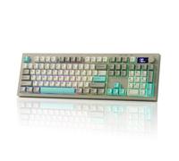 EPOMAKER Aula S102 Pro Teclado Silencioso para Juegos de Membrana con Pantalla TFT, Control de Volumen&Teclado Numérico, BT/2.4G/USB, RGB, Estructura de Silicona Suave, para Gaming/Oficina (Gris)