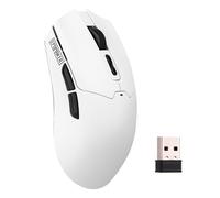 EPOMAKER Click Lite Ratón Gaming Inalámbrico, dpi Ajustable de 800 a 12.000, Sensor PAW3311, 500mAh, 59g, Ratón Recargable 2.4G/Bluetooth/USB-C con 5 Botones Programables para PC/Mac/Linux (Blanco)