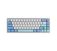 EPOMAKER Galaxy65 Teclado Mecánico Inalámbrico QMK/Via, Cascara de Aluminio Anodizado con Ball-Catch, Interruptores Hot-Swappable Prelubricados,RGB,Botón,2.4Ghz/BT/USB-C (Plata, Blueberry Ice Cream)