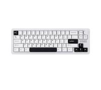 EPOMAKER Galaxy68 Teclado para Juegos Mecánico Inalámbrico QMK/Via, Aleación de Aluminio, Gasket, 6000mAh, Luz Lateral/Iluminación RGB, Diseño 65% US con Switch Lineal, Hot-Swap (Blanco, Marble White)