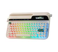 EPOMAKER Glyph Teclado Mecánico de Máquina de Escribir con Pantalla&Palanca | Perilla, BT/2.4G/USB, Teclas PBT Redondas, Reposamuñecas, Hot Swap, RGB, Software Personalizado, Montaje Superior
