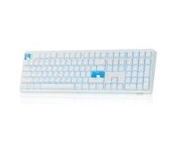EPOMAKER HE108 Teclado para Juegos de Efecto Hall, 8K de Sondeo y 128K de Escaneo, 10000mAh&2.4GHz/BT, Hot Swap, Tamaño Completo, Actuación Ajustable, Disparo Rápido, RGB, Gasket, Teclas PBT (Blanco)