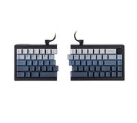 EPOMAKER Split65 Teclado Mecánico Inalámbrico para Juegos, Programable con QMK/Via, 2.4Ghz/Bluetooth/Tipo-C, RGB, Diseño Ergonómico Separado (Negro, Wisteria Linear)