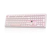 EPOMAKER X Aula F108 Pro V2 Teclado Gaming Mecánico de 3 Modos con Pantalla | 10000mAh, Switches Lubricados, Teclas PBT, Hot-Swap, RGB, Gasket, Tamaño Completo para PC (Rosa, Silent Cotton Candy)