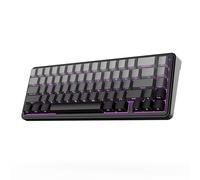 EPOMAKER x Aula F65 Teclado Gaming Mecánico Inalámbrico, Teclado Personalizado Hot Swappable con RGB, Bluetooth/2.4GHz/Cable, Gasket, Switches Lineales Lubricados (Ombre Negro, Reaper Switch)