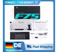 EPOMAKER X AULA F75-ISO 75% estructura de junta de diseño alemán con cable/Bluetooth/2,4G Teclado mecánico inalámbrico iluminación RGB Iso-De-Blue