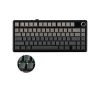 EPOMAKER X AULA F75 MAX Teclado mecánico inalámbrico para jugar compacto 75% con cable/BT5.0/2,4 GHz con pantalla TFT y perilla para PC/Mac Black (Side-Printed)