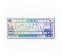 EPOMAKER x Aula F75 Teclado Gaming Mecánico Inalámbrico con Perilla del 75% | Formato ANSI US, BT/2.4GHz/USB-C, RGB, Gasket, Hot Swappable, Acolchado de 5 Capas, NKRO, Azul Sal Marina, Ice Vein Switch