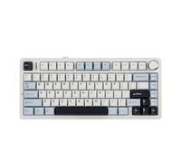EPOMAKER x Aula F75 Teclado Gaming Mecánico Inalámbrico con Perilla del 75% | Formato ANSI US, BT/2.4GHz/USB-C, RGB, Gasket, Hot Swappable, Acolchado de 5 Capas, NKRO, Azul Blanco, Reaper Switch