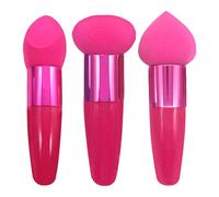 Éponge De Fond De Teint - Mélangeur De Maquillage Bouffant De Fond De Teint Haute Densité 3 Pièces Avec Poignées,Ensemble D'éponges De Maquillage À Usage Sec Et Humide, Outil Cosmétique De Voyage Pour