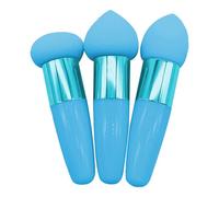 Éponge De Fond De Teint - Mélangeur De Maquillage Bouffant De Fond De Teint Haute Densité 3 Pièces Avec Poignées,Ensemble D'éponges De Maquillage À Usage Sec Et Humide, Outil Cosmétique De Voyage Pour