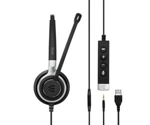 EPOS Epos Impact SC 635 USB Auriculares profesionales ideales para realizar y recibir llamadas en call center y oficinas, conexión USB y Jack 3.5mm
