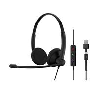 Auriculares Epos IMPACT 100 con cable USB-C y USB-A para oficina con cancelación de ruido, negros