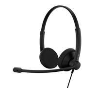 EPOS Impact 100 UC Stéréo USB-C+A Casque Avec Microphone, Universal Communications, Anti-Bruit, Léger, Adaptateur USB, Coussinets Doux, Contrôle Appels, Usage Pro, UC Professionnel, Noir
