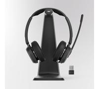 Auriculares EPOS Impact 1000 inalámbricos Bluetooth con cancelación activa de ruido, micrófono y base de carga, negros