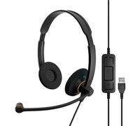 EPOS Sennheiser 1000551 I Sennheiser Impact Sc 60 USB Ml Auriculares estéreo, en la oreja, negro con reflejos de color naranja