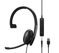 EPOS | Sennheiser Adapt 130 USB-C II (1000917) - Auriculares con Cable, Unilateral y optimizados para UC con conectividad USB-C - Sonido Superior - Comodidad Mejorada, Control de Llamadas - Negro