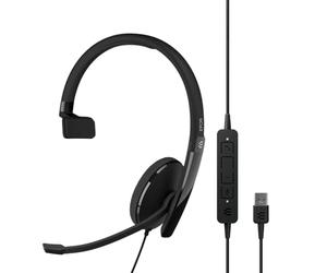 EPOS | Sennheiser Adapt 130 USB II (1000913) - Auricular Monoaural con Cable, Optimizado para UC, Conexión USB - Sonido Superior, Confort Mejorado, Control de Llamadas - Negro
