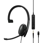 EPOS Sennheiser Adapt 135T USB-C II (1000904) - Auricular monaural con Cable - Conectividad de Jack de 3,5 mm/USB-C, Certificado para MS Teams, optimizado para UC, Control cómodo de Llamadas, Negro