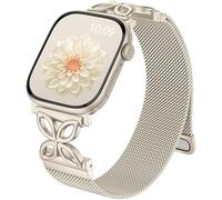 Epova Correa Metálica Compatible con Correa Apple Watch 40mm 38mm 41mm 42mm Mujer - Correas Magnético de Acero Inoxidable para iWatch Series 11 10 9 8 7 6 5 4 3 2 1 SE 3, Starlight
