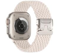 Epova Correa Trenzado Compatible con Correa Apple Watch 46mm 49mm 45mm 44mm 42mm - Hombre Mujer Pulsera Deportiva de Nylon Elástico para iWatch Ultra 3 Series 11 10 9 8 7 6 5 4 3, Luz Estelar