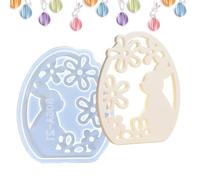 Epoxy Easter Mold,Holiday Mould Hollow Bunny Egg Shaped - Easy To Demould Resin Ornament Simple To Clean Silicone Mold Epoxy Casting Moulds For Easter Home Decor
