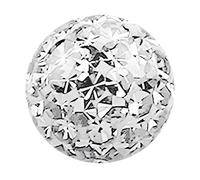 Epoxy Ferido Piercing Multi Piedra Bola 1,2 X 2,5mm con Capa en Muchos Colores - Transparente