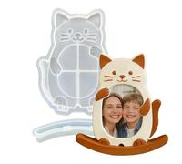 Epoxy Molds - Reusable Flexible Pet Shapes, Cute Dog Cat Craft Forms, Silicona Casting Tools for Wax Plaster, Photo Frame Decoration Making, Home Decor Party Favor Art Project Holiday