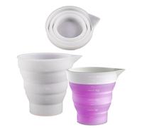Epoxy Resin Mixing Cups - Non-Stick Easy Clean Foldable Design | Silicone Measuring Cup For Mixing Epoxy | For Casting Molding Dyeing Jewelry Making Resin Arts And Crafts, Food Grade With Convenient S
