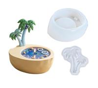 Epoxy Resin Mold - Island Candle Holder Mold, Silicone Island Shape Molds for Epoxy Resin, Nonstick Candle Holder & Jewelry Bowl Molds, Easy Release DIY Craft Mould for Home Decor