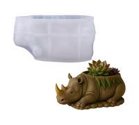Epoxy Resin Mold - Rhino Silicone Mold, 3D Rhinoceros Silicone Molds for Epoxy Resin, Concrete & Plaster, Nonstick DIY Casting Molds for Planter Pots, Candle Jars & Home Decor Crafts