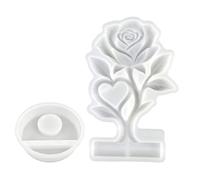 Epoxy Resin Molds - 3.78in Tea Light Candles Holder Epoxy Mold | Rose Easy Release Reusable Craft Supplies For DIY Crafts Home Decor Table Centerpieces Party Favors Birthday Wedding