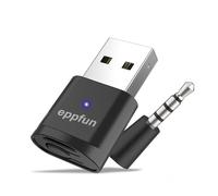 eppfun AK3040 Plus Adaptador Bluetooth USB Dongle para PC PS5, APTX-Adaptive Bluetooth 5.2 Audio Transmisor para Auriculares Altavoz (Solo Audio)