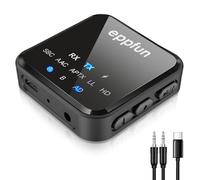 eppfun Transmisor Receptor Bluetooth 5.2 para TV/Altavoces, APTX-Adaptive Adaptador Bluetooth Audio con Aux Jack 3,5mm