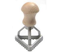 Eppicotispai Cortador de raviolis triángulo de aluminio, fabricante, sello con mango de madera de haya, 1 3/4 pulgadas