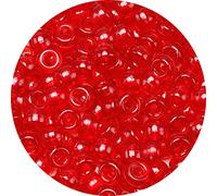Eppingwin 1000 cuentas de pony rojas transparentes, plástico, redondo, cuentas sueltas, manualidades infantiles