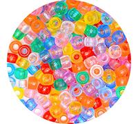 Eppingwin 1000 cuentas de pony transparentes mezcladas, 9 mm, redondas, de plástico, para manualidades infantiles
