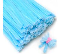 Eppingwin 200 limpiadores de tuberías, limpiadores de tuberías azul claro, suministros de manualidades, tallos de chenilla para proyectos de manualidades y manualidades (azul claro)