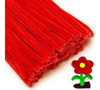 Eppingwin 200 limpiadores de tuberías, limpiadores de tuberías rojas, suministros de manualidades, tallos de chenilla para proyectos de manualidades de bricolaje (rojo)