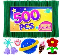 Eppingwin 500 limpiadores de tuberías, limpiadores de tuberías verdes de Navidad, suministros de manualidades, tallos de chenilla para proyectos de manualidades (verde Navidad)