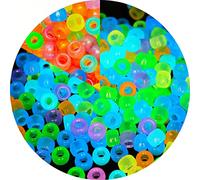 Eppingwin Cuentas de pony multicolor, 1000 unidades, Plástico, Redondo, cuentas sueltas, paquete mediano, brillan en la oscuridad