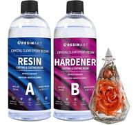EPRESINART Resina Epoxi, 36oz/1064ml 1:1 Epoxy Resina No TóxicaTransparente Kit para Madera, Creaciones Artísticas, Restauración, Azulejos de Pared,Piso