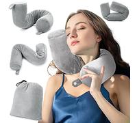 EPROICKS Almohada de Viaje, Cojin Cervicales de Espuma Viscoelastica, Ajustable Dormir de Lado, Plegable Cojín Cilíndrico, para Avión, Coche, Tren 68cm X 10cm