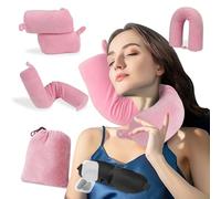 EPROICKS Almohada de Viaje Flexible, Almohada Avion, Cojin de Viaje Cuello para Avión y Coche, Almohada Cervicales y Cuello Viaje para Tren Twist Travel Neck Pillow (Rosa)