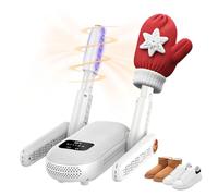 EPROICKS Secador de Zapatos Eléctrico, Secador de Botas, Secador Zapatos de Doble Soporte, Calentador de Zapatos y Botas, Aire caliente + luz violeta + Caja de sal, Triple Antibacteriano